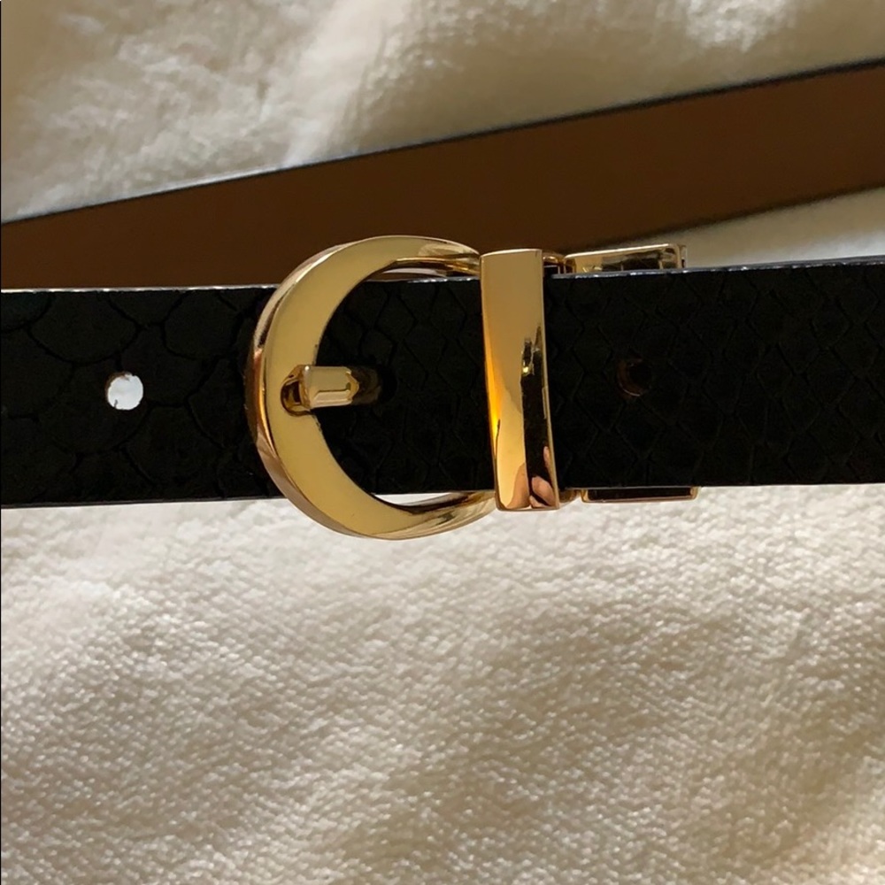 Express Black Snakeskin Belt